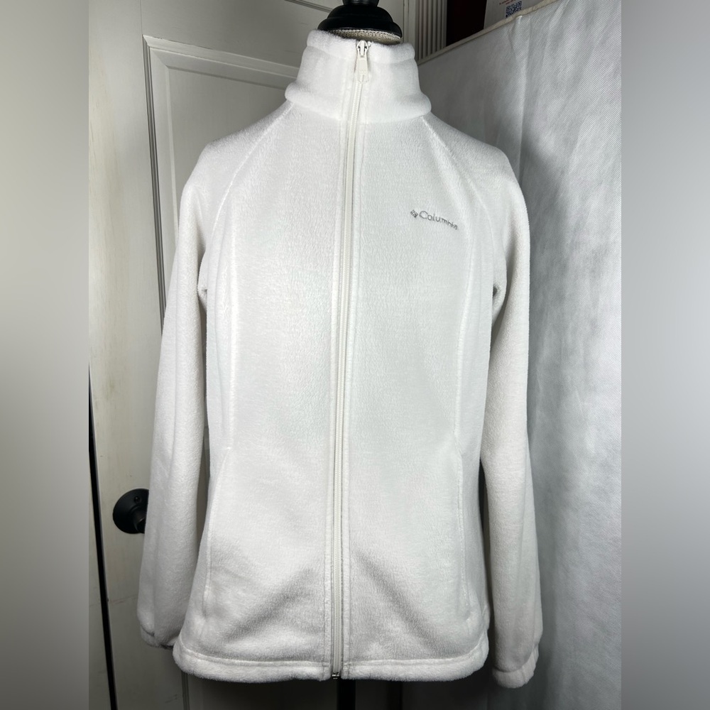 Columbia Women's Ivory Utility Fleece Jacket Great Condition Size Medium - Picture 2 of 8